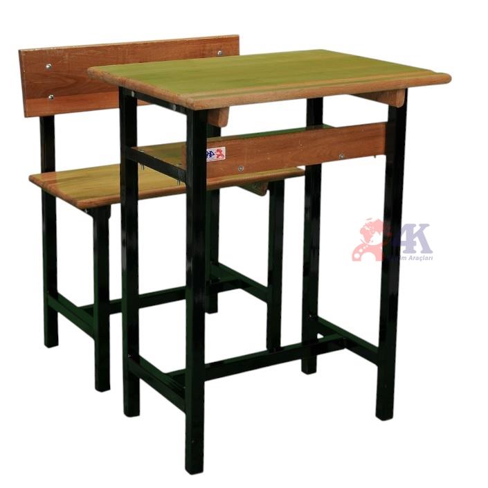 KKS-3 Tek Kişilik (Klasik Model) Masif Tablalı Kayın Okul Sıra Takım